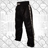 FIGHT-FIT - Pantalon de Kick-boxing / Satiné / Noir