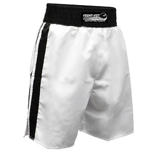 FIGHT-FIT - Short de Boxe / Blanc-Noir / Medium