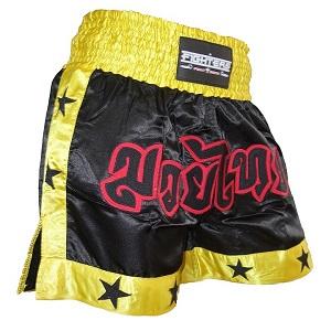 FIGHTERS - Muay Thai Shorts / Black-Yellow / Large
