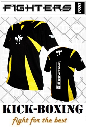 FIGHTERS - Kick-Boxing Shirt / Competition / Black / Small