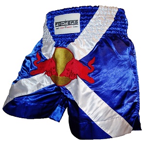 Fighters Muay Thai Shorts Red Bull Blau Weiss Medium