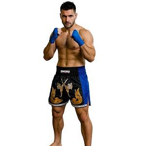 FIGHTERS - Thaibox Shorts / Elite Fighters / Schwarz-Blau / Large