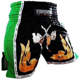 FIGHTERS - Thaibox Shorts / Elite Fighters / Schwarz-Grün / Small