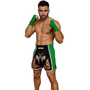 FIGHTERS - Thaibox Shorts / Elite Fighters / Schwarz-Grün / XXL