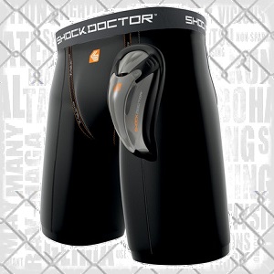 Shock Doctor - Short de compresión con protector de ingle Bioflex / Negro / Small