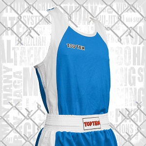 Top Ten - Men Boxing Shirt / Blau-Weiss / XL