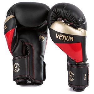 Venum - Boxhandschuhe / Elite / Schwarz-Gold-Rot / 12 Oz
