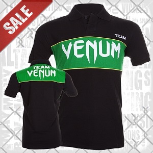 Venum - Polo Shirt / Team / Schwarz-Gr&uuml;n / Large